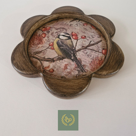 سینی دکوپاژ چوب( ام دی اف) مدل هلسا قطر سانتی متر23