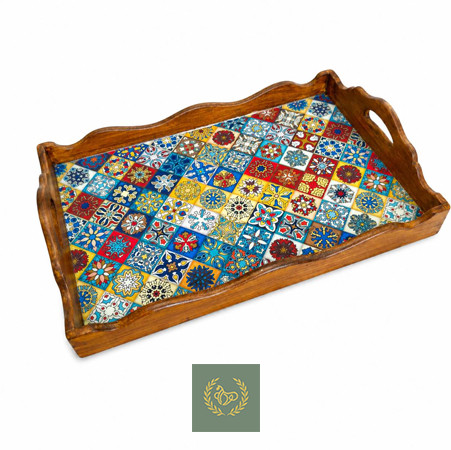 سینی دکوپاژ چوب( ام دی اف) مدل شایسته 35*25 سانتی متر.قابل سفارش