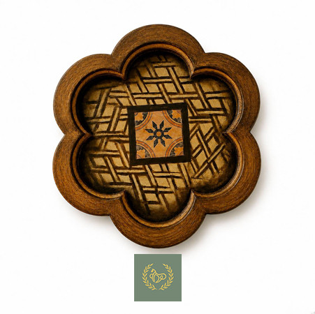 سینی دکوپاژ چوب( ام دی اف) مدل مینا قطر30سانتیمتر.قابل سفارش