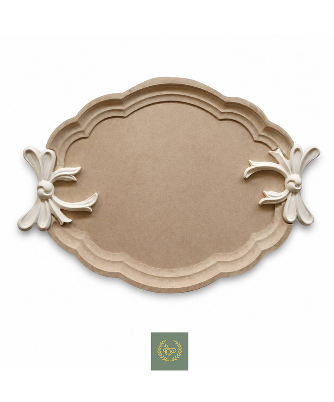 سینی MDF خام مدل دسته پاپیون دار