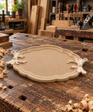 سینی MDF خام مدل دسته پاپیون دار